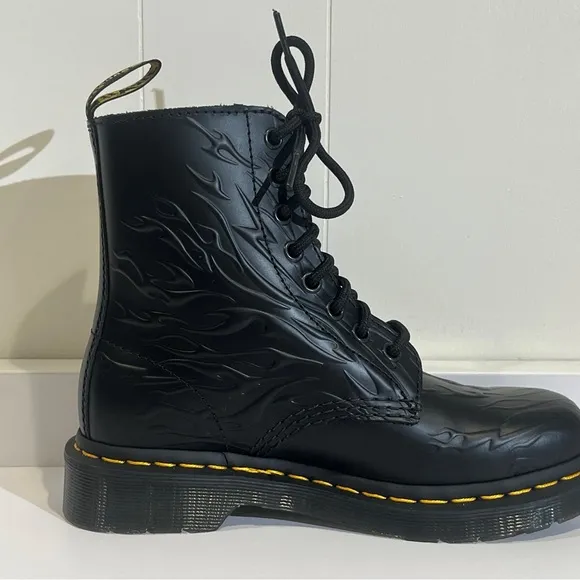 Dr. Martens Black Flame Boots