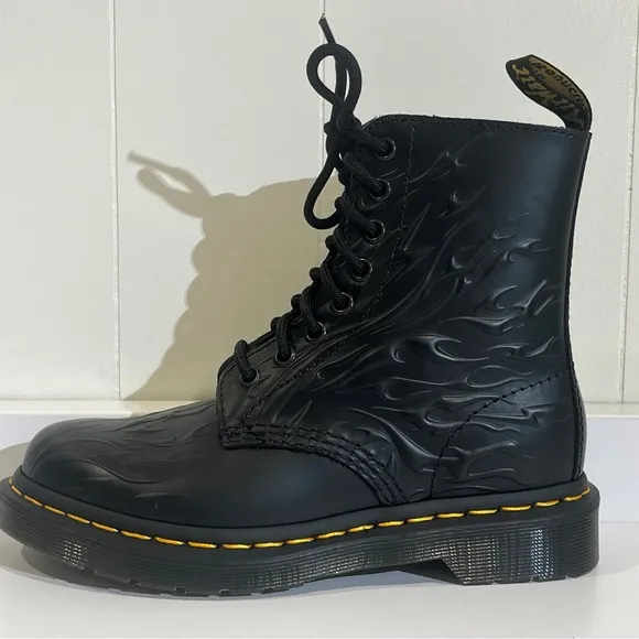 Dr. Martens Black Flame Boots