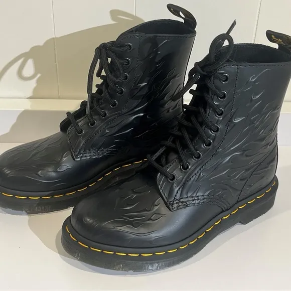 Dr. Martens Black Flame Boots