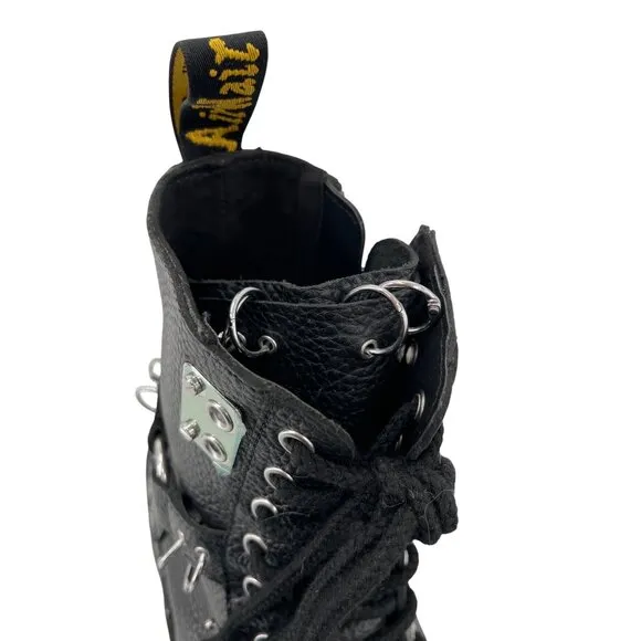Dr. Martens Black Leather Jadon Platform Boots Men's 10 Piercing Napa Leather