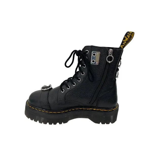 Dr. Martens Black Leather Jadon Platform Boots Men's 10 Piercing Napa Leather
