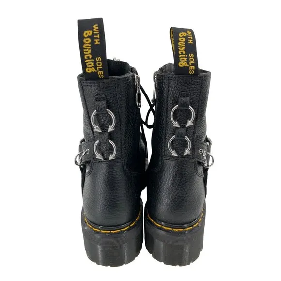 Dr. Martens Black Leather Jadon Platform Boots Men's 10 Piercing Napa Leather