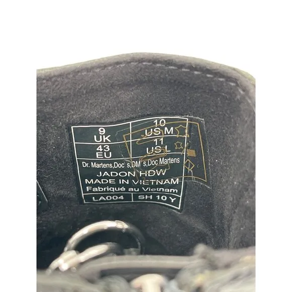 Dr. Martens Black Leather Jadon Platform Boots Men's 10 Piercing Napa Leather