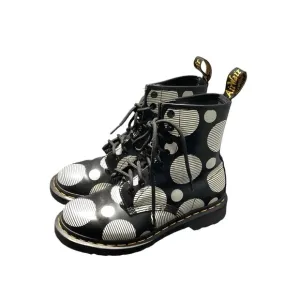 Dr. Martens Black White Polka Dot Lace Up Boots
