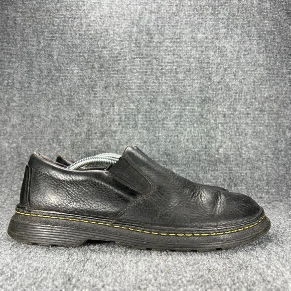 Dr Martens Boyle Black Leather Slip On Shoes Loafers Mens 13 Casual Work