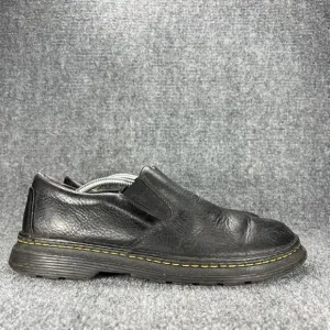 Dr Martens Boyle Black Leather Slip On Shoes Loafers Mens 13 Casual Work