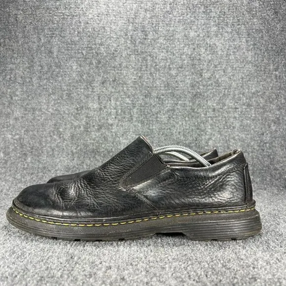 Dr Martens Boyle Black Leather Slip On Shoes Loafers Mens 13 Casual Work