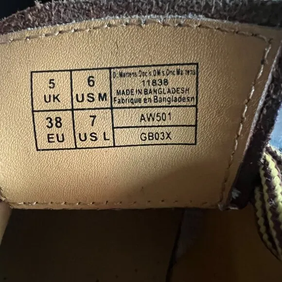 Dr. Martens Brown Leather Flats with Air-Cushioned Sole