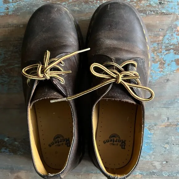 Dr. Martens Brown Leather Flats with Air-Cushioned Sole