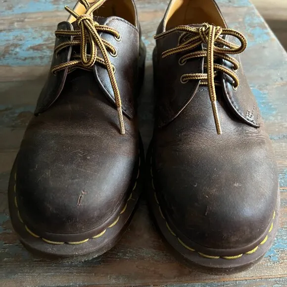Dr. Martens Brown Leather Flats with Air-Cushioned Sole