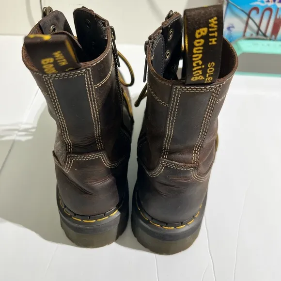 Dr. Martens Dark Brown Leather Combat Boots Men’s 11 Streetwear Indie Sleeze Y2K