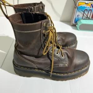 Dr. Martens Dark Brown Leather Combat Boots Men’s 11 Streetwear Indie Sleeze Y2K