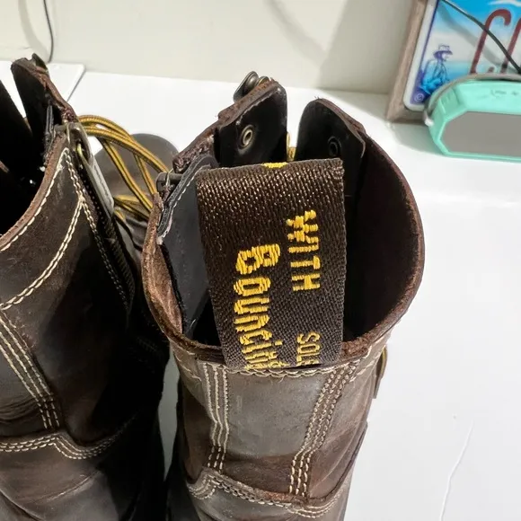Dr. Martens Dark Brown Leather Combat Boots Men’s 11 Streetwear Indie Sleeze Y2K