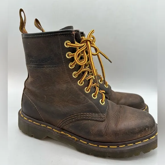 Dr. Martens Doc England MIE Rare 90's Vintage Aztec Crazy Horse 1460 Boots Y2K
