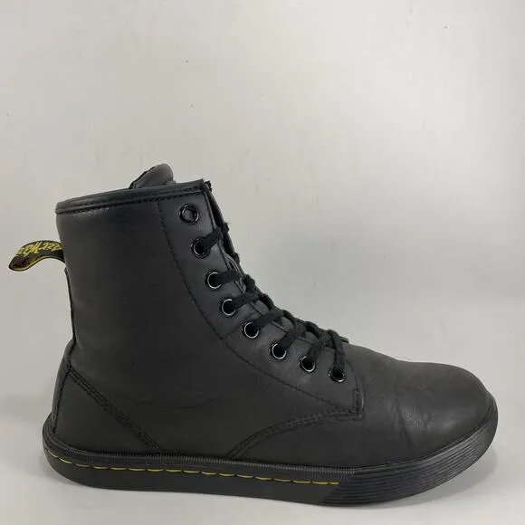 Dr Martens Docs Sheridan Matte Combat Boots Womens Size 7 Black Leather Lace Up