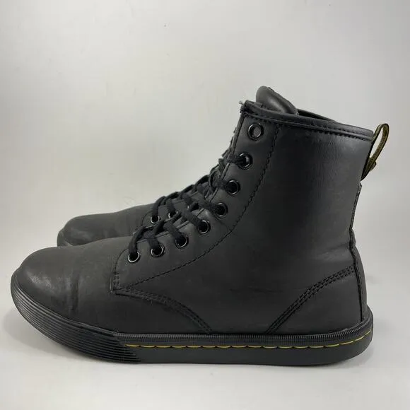 Dr Martens Docs Sheridan Matte Combat Boots Womens Size 7 Black Leather Lace Up