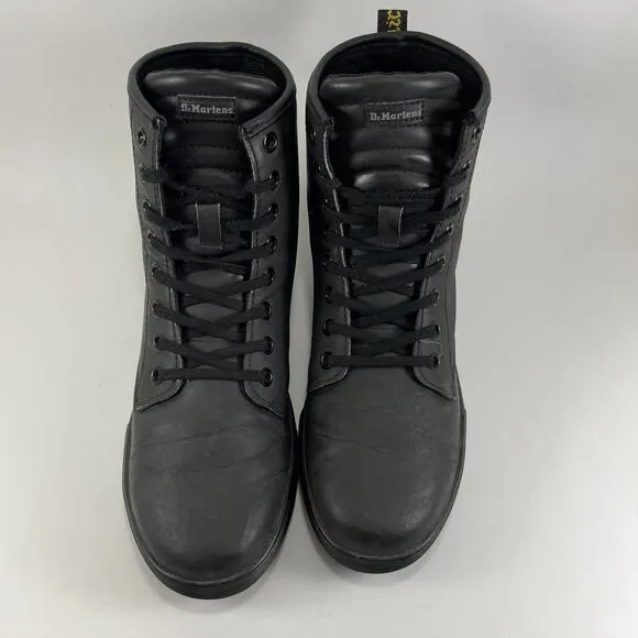 Dr Martens Docs Sheridan Matte Combat Boots Womens Size 7 Black Leather Lace Up