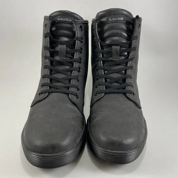 Dr Martens Docs Sheridan Matte Combat Boots Womens Size 7 Black Leather Lace Up