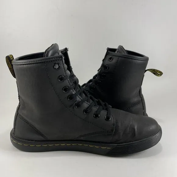 Dr Martens Docs Sheridan Matte Combat Boots Womens Size 7 Black Leather Lace Up