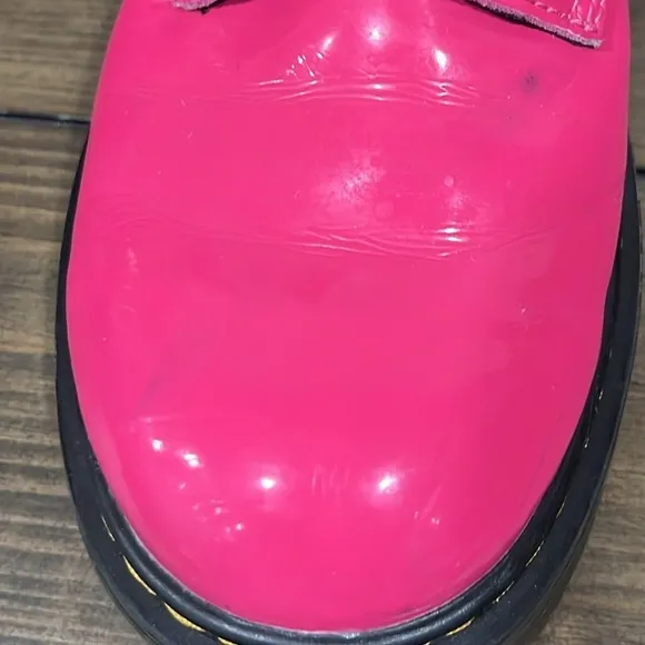 Dr Martens hot pink patent leather 1460 combat lace up ankle boots Size 7