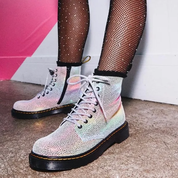Dr. Martens JUNIOR 1460 PASCAL IRIDESCENT LACE UP BOOTS