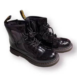 DR MARTENS‎ - Junior 1460 Patent Leather Lace Up Inner Ankle Zipper Boots Size 1