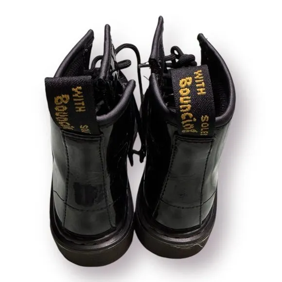 DR MARTENS‎ - Junior 1460 Patent Leather Lace Up Inner Ankle Zipper Boots Size 1
