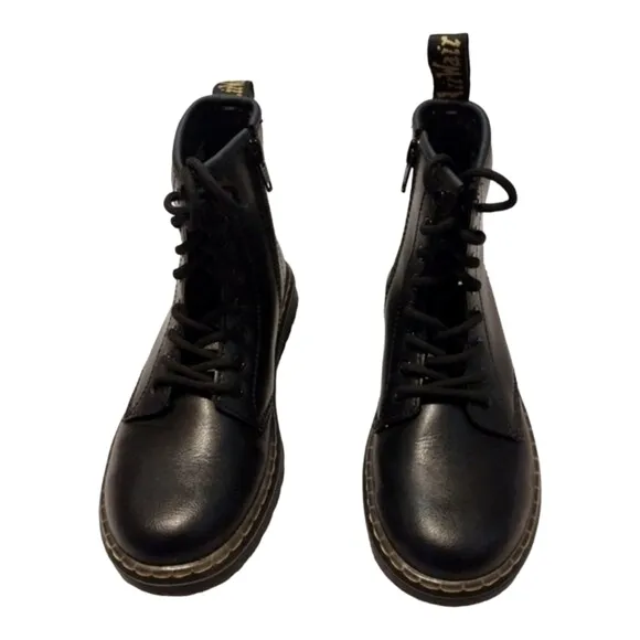 Dr. Martens Kids ZAVALA J Ankle‎ Boots Size US2 EU33 Black Leather Lace Up
