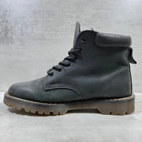 Dr Martens Made In England 6-Eye Leather Lace Up Boots - Women's Size 8 US