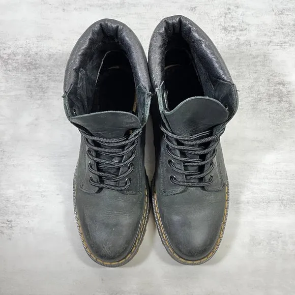 Dr Martens Made In England 6-Eye Leather Lace Up Boots - Women's Size 8 US