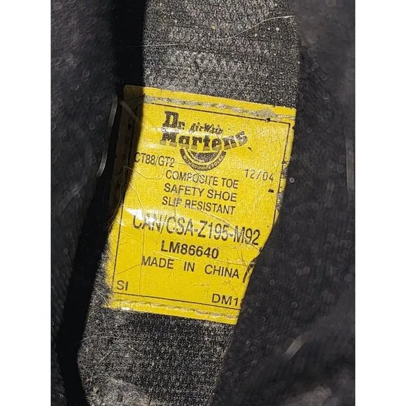 Dr Martens Men's  Industrial Steel Toe Safety Boots Black 7A64 AW501 Size 9M
