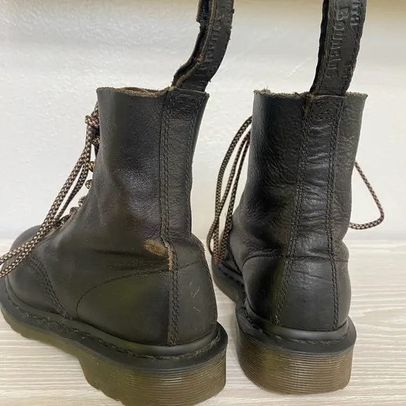 Dr. Martens Pascal 1460 Combat Black Lace Up Boots Size 6