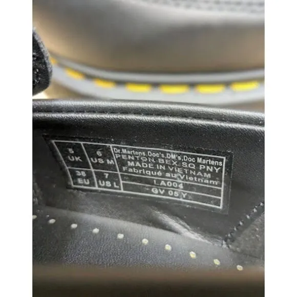 Dr. Martens Penton Bex Square Toe Hair-On &amp; Black Lucido Leather Loafers UK5 NIB