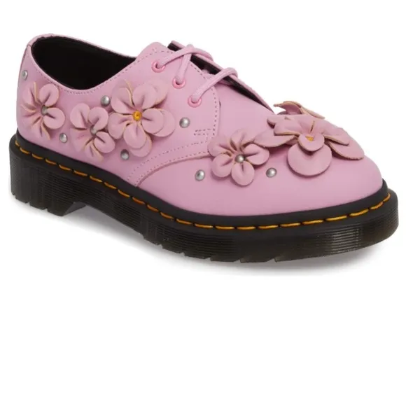 Dr. Martens Pink Flower Flats with Chunky Sole