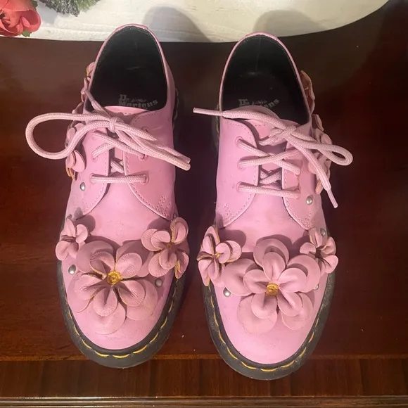 Dr. Martens Pink Flower Flats with Chunky Sole
