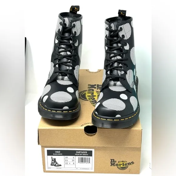Dr. Martens Polka  Dots Leather Lady’s Ankle Boots.