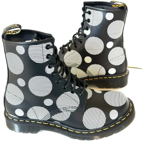 Dr. Martens Polka  Dots Leather Lady’s Ankle Boots.