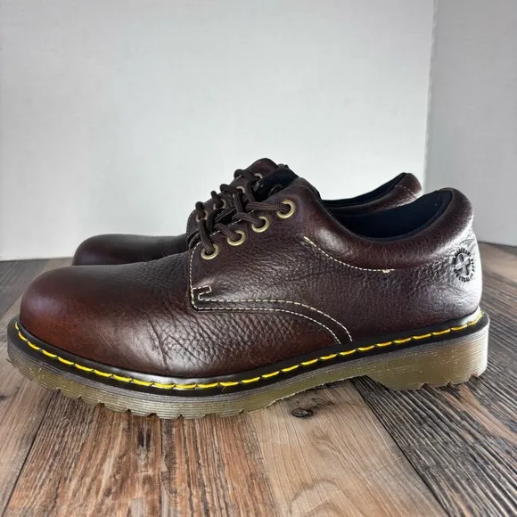 Dr. Martens Shoes Mens 10 Oxford Loafers Boston Brown Leather Docs Chunky Street