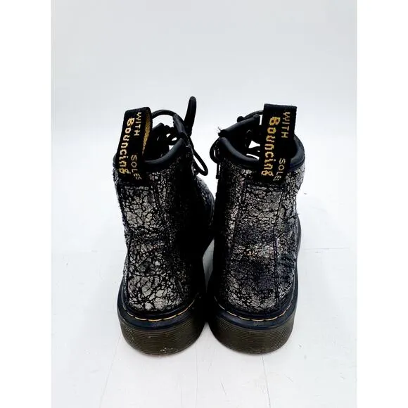Dr. Martens size 12 Youth 1460 Crinkle Metallic Lace Up Boots