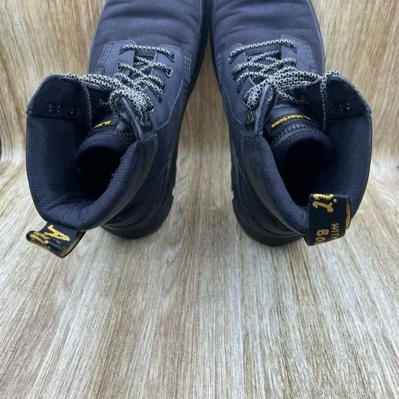 Dr. Martens Tarik Combat Boots Men's Size 10 Black Ankle Utility Lace Up