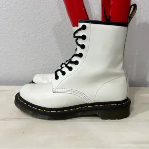 Dr. Martens White Leather Pascal Lace Up Boots