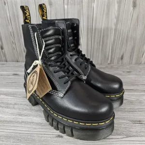 Dr. Martens Womens Audrick White Stitch Leather Platform Lace Up Boots - Size 7