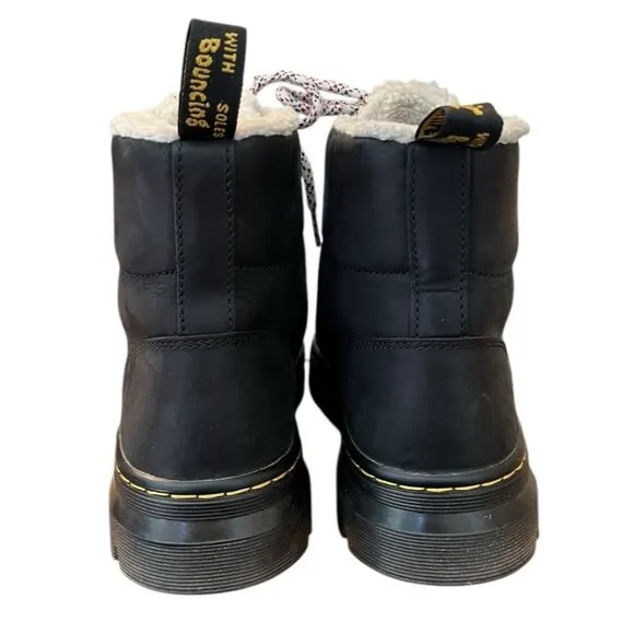 Dr Martens Womens Size 9 Black Leather Boots Air Ware W Soles Bouncing Industria