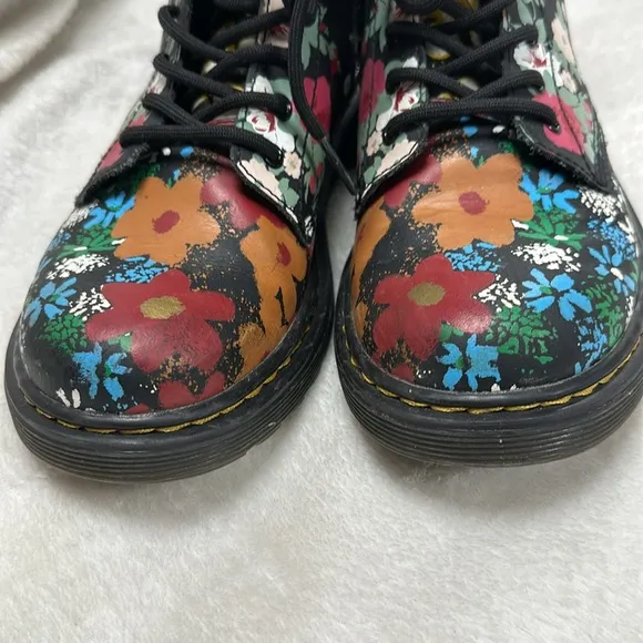 Dr.Martens YOUTH 1460 FLORAL MASH UP LEATHER LACE UP BOOTS US 3