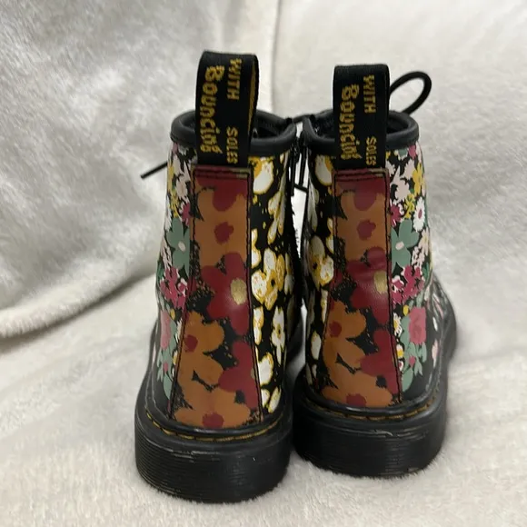 Dr.Martens YOUTH 1460 FLORAL MASH UP LEATHER LACE UP BOOTS US 3