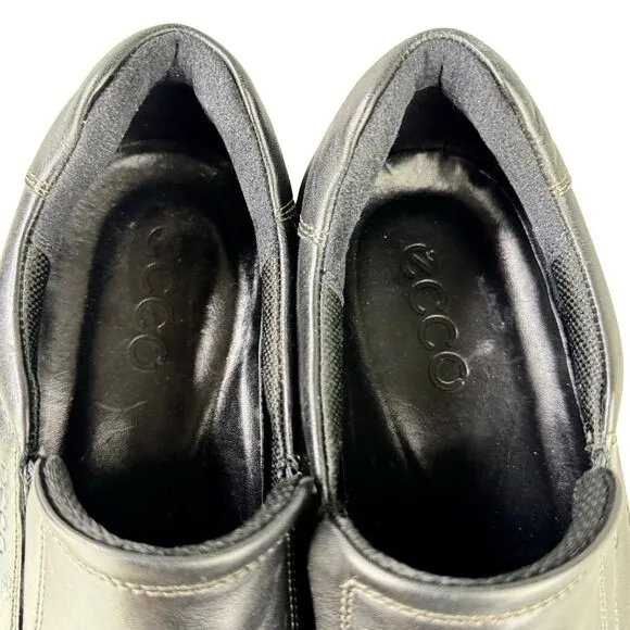 ECCO  Black Slip On Leather Loafers Men's EUR 45, US 11-11.5 &quot;Fenn&quot; Venetian