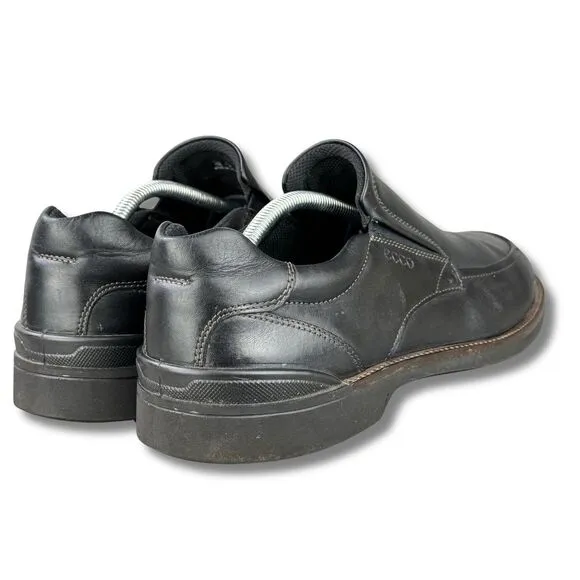 ECCO  Black Slip On Leather Loafers Men's EUR 45, US 11-11.5 &quot;Fenn&quot; Venetian