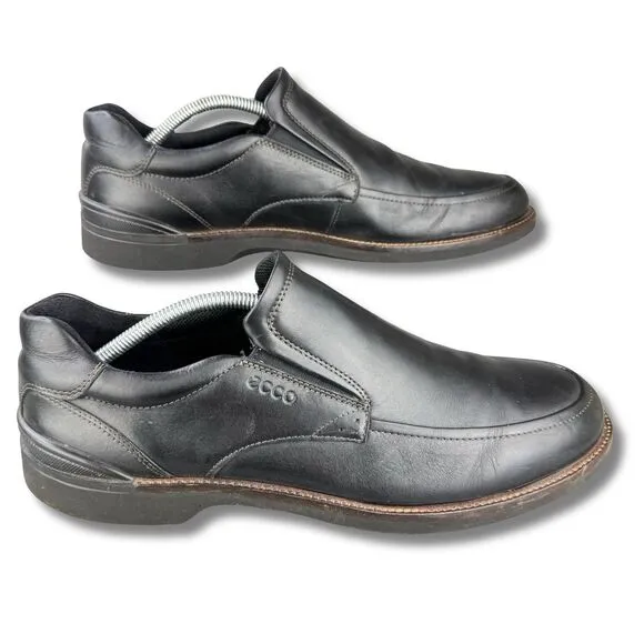 ECCO  Black Slip On Leather Loafers Men's EUR 45, US 11-11.5 &quot;Fenn&quot; Venetian