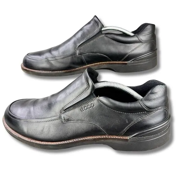 ECCO  Black Slip On Leather Loafers Men's EUR 45, US 11-11.5 &quot;Fenn&quot; Venetian
