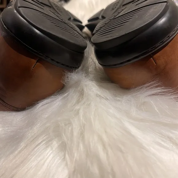 Ecco Brown Leather Slip On Loafers